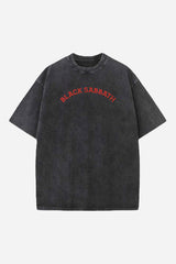 Black Sabbath Designed Oversized Acidwash T-shirt