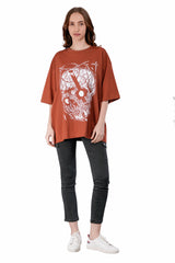 Metal Designed Oversized Tee