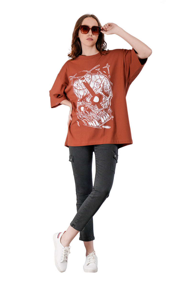 Metal Designed Oversized Tee