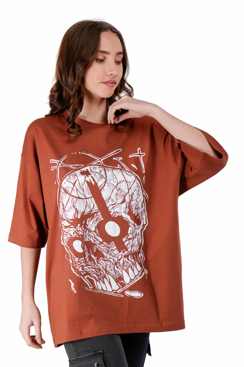 Metal Designed Oversized Tee