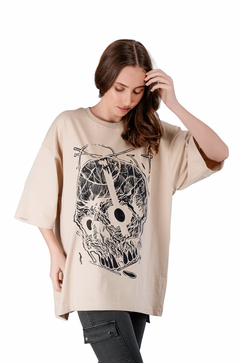 Metal Designed Oversized Tee