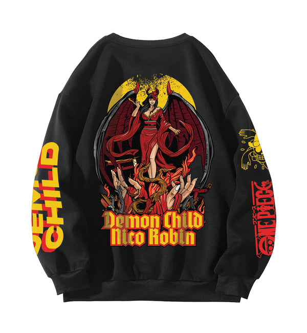 Demon Child Designed Oversized Sweatshirt