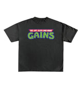 Eat, Lift, Sleep, And Make Gains Designed Oversized Tee