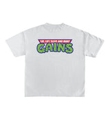 Eat, Lift, Sleep, And Make Gains Designed Oversized Tee